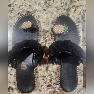 Black Pineapple Sandals
